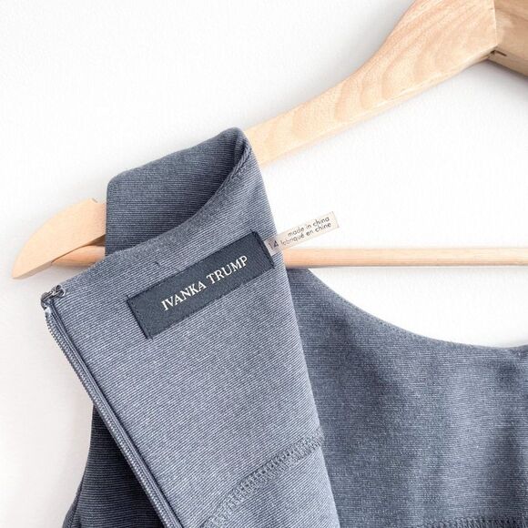 Ivanka Trump Women's Dress Knit Sleeveless Gray Fitted Plus Size 14 - Picture 3 of 9